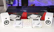 Pioneer DJ PLX 500 CDJ 350 DJM 350 DM 50D Zestaw dj-ski biała perła