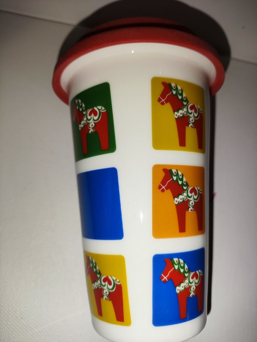 Porcelanowy kubek termiczny Sweden Sagaform 250ml konik Dalahäst Dalar