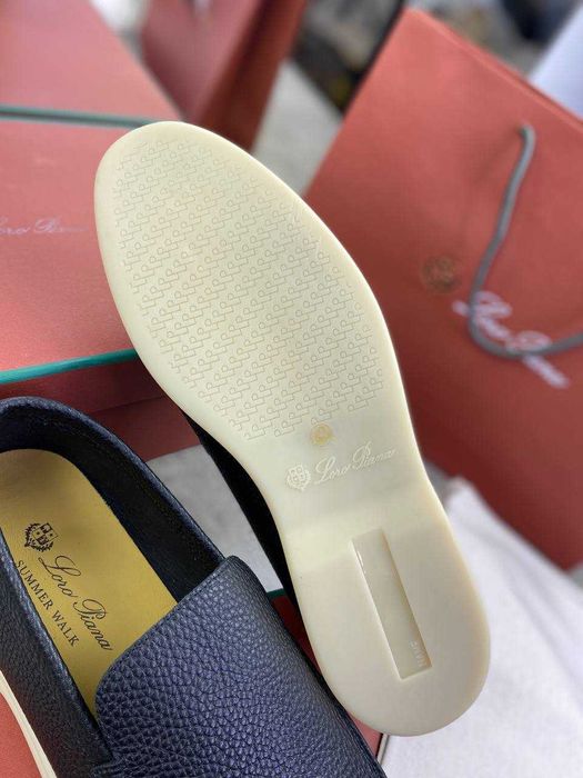 Кожаные мокасины Loro Piana мужские лоферы Лоро Пиана ob384