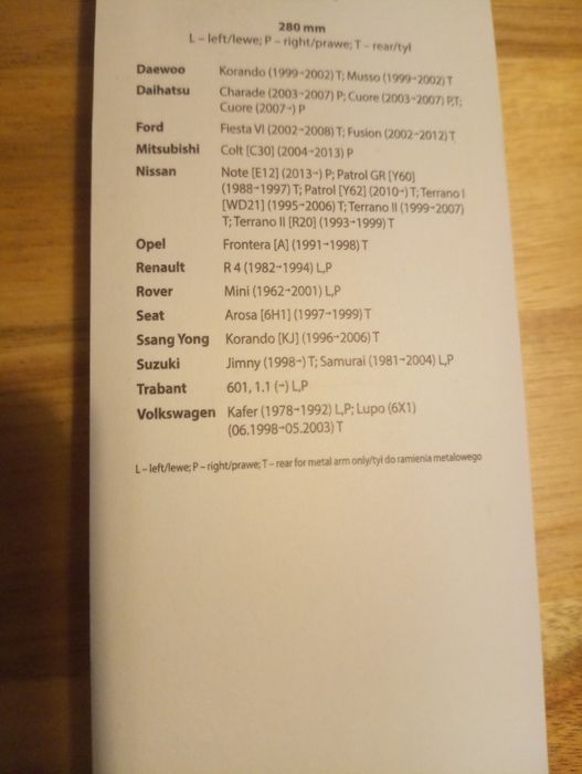 nowa wycieraczka samochodowa Rozmiar: 11 cali / 280 mm