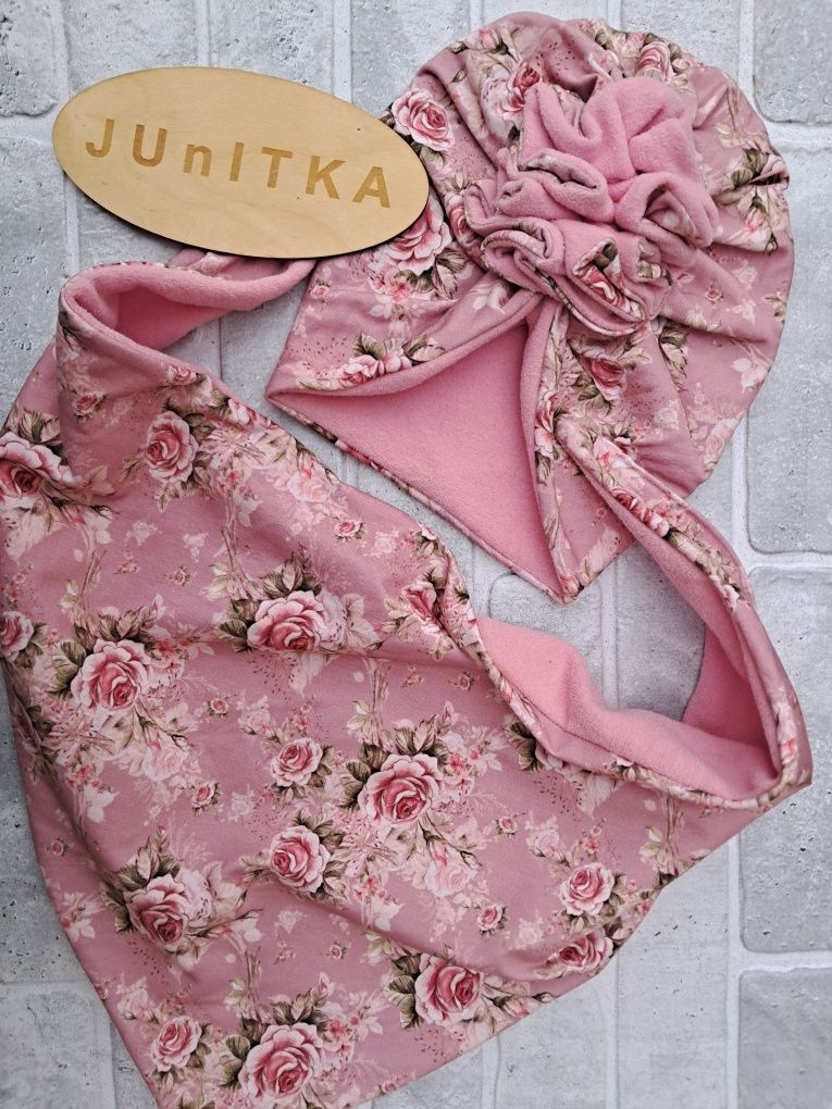 Komplet zimowy turban chusta