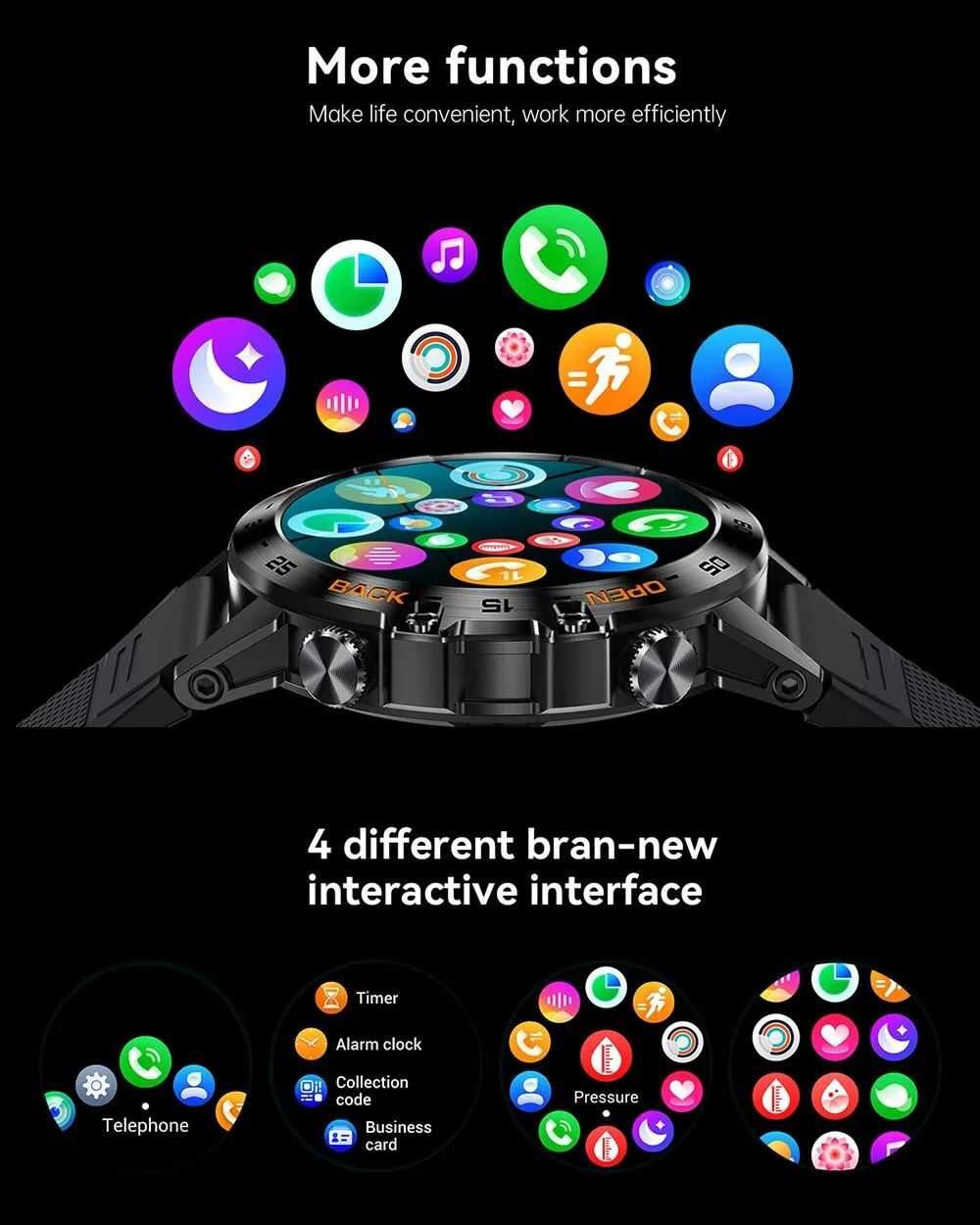 Zegarek Smartwatch Męski Rozmowy Menu PL Sportowy