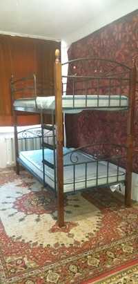 Кровать, ліжко двохярусне, металеве
