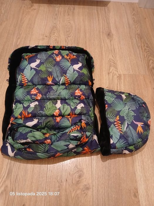 Śpiworek ocieplany do wózka nosidła gondoli na sanki