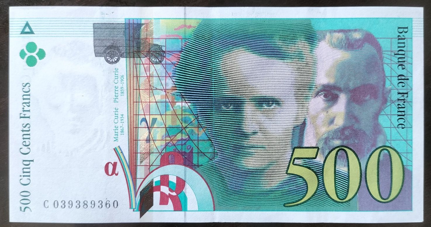 Nota 500 Francos 1998 França Data Rara Estado Nova