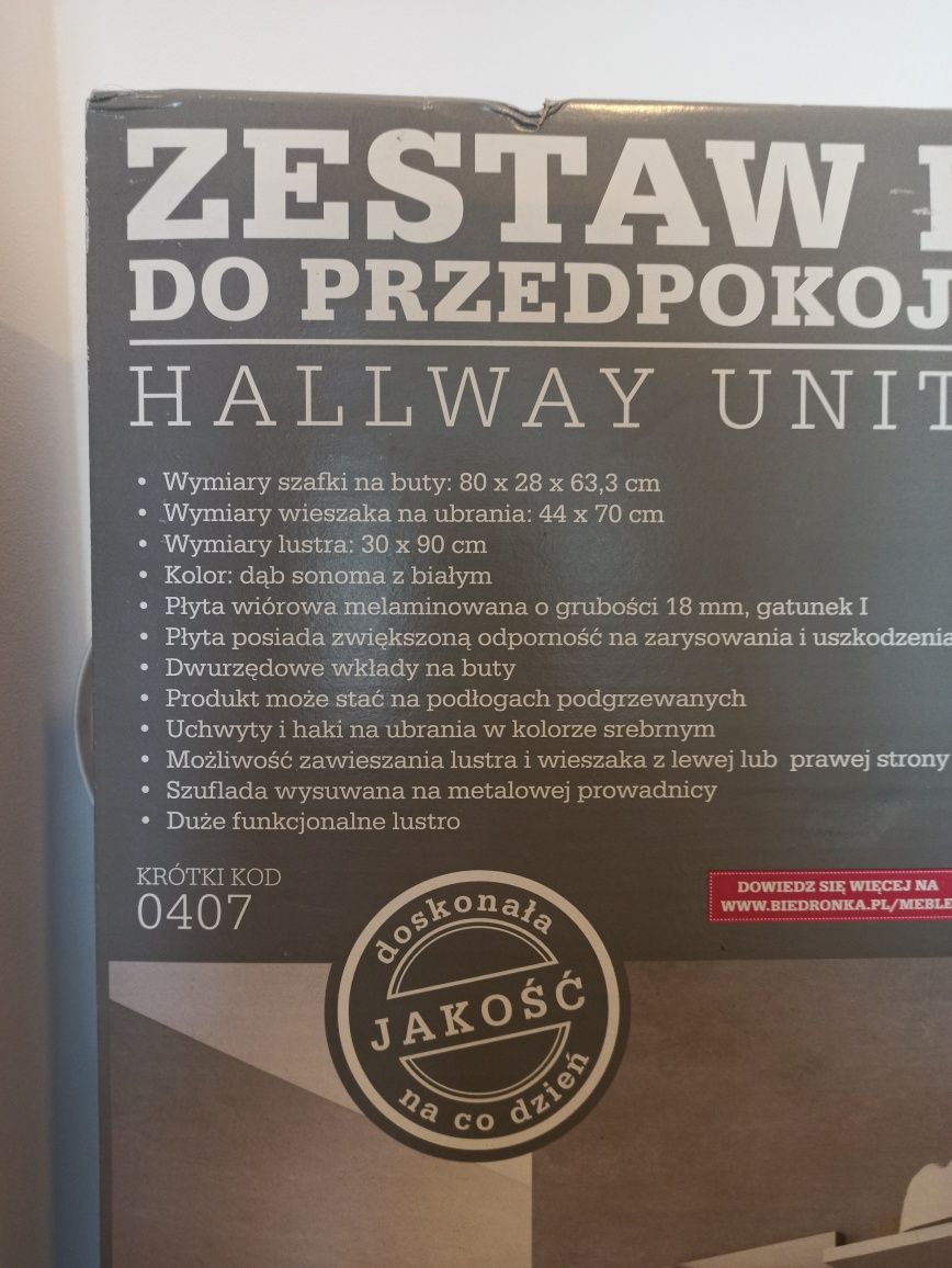 Zestaw mebli do przedpokoju dąb sonoma