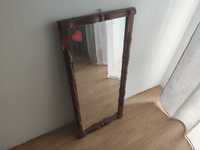 Stare lustro w drewnianej ramie PRL - 95x44 cm
