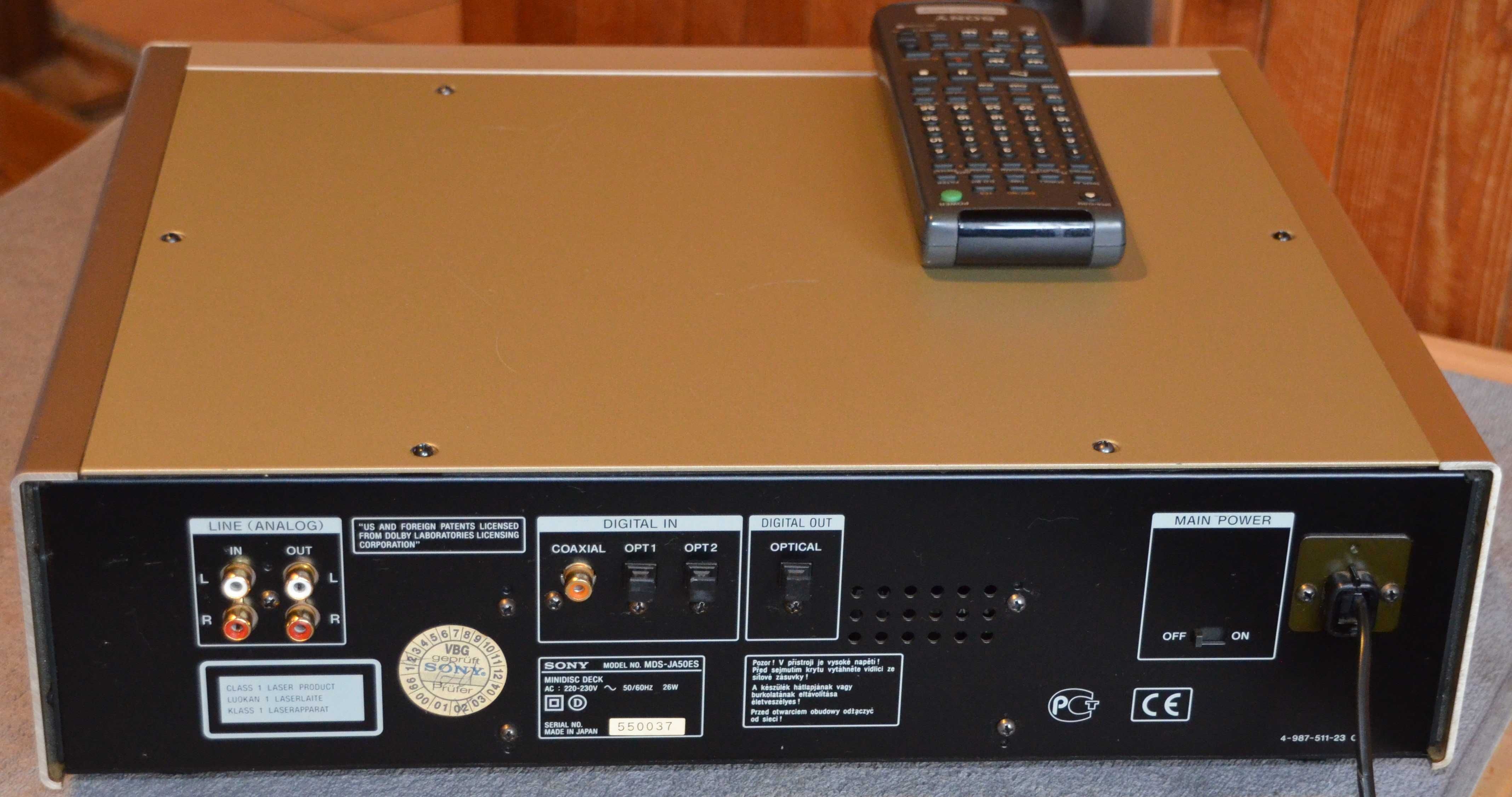 Sony MDS-JA 50 ES szampański Odtwarzacz MiniDisc światowy TOP! +Pilot