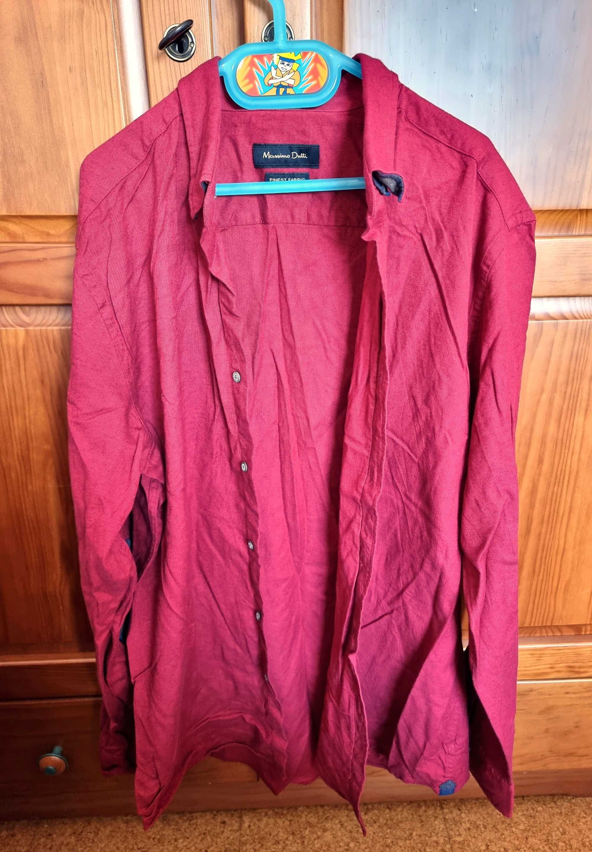 Camisa vermelha escura Massimo Dutti, tamanho L