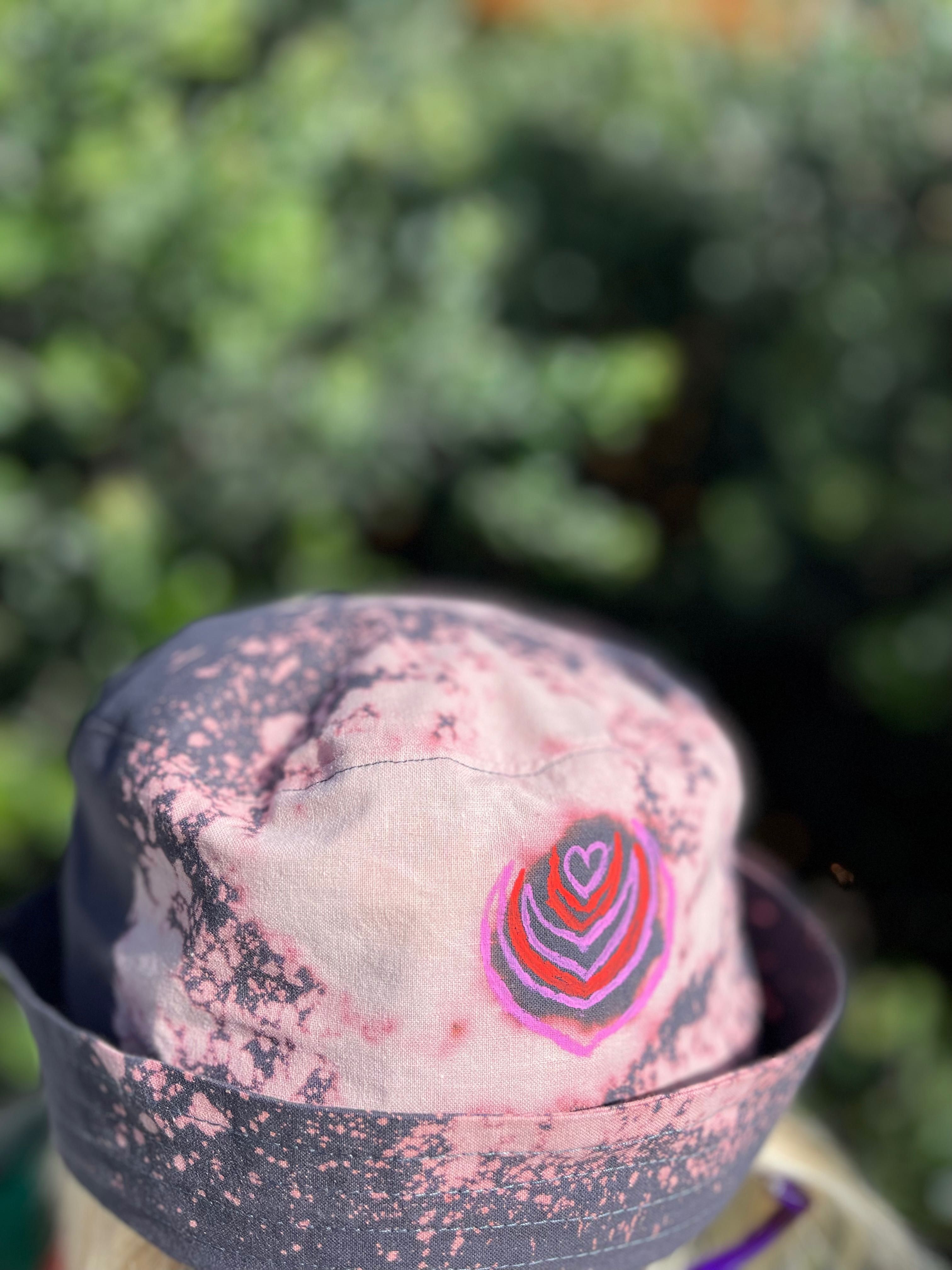 Chapéu com estampa rosa e café Customized hat pink pattern coffee