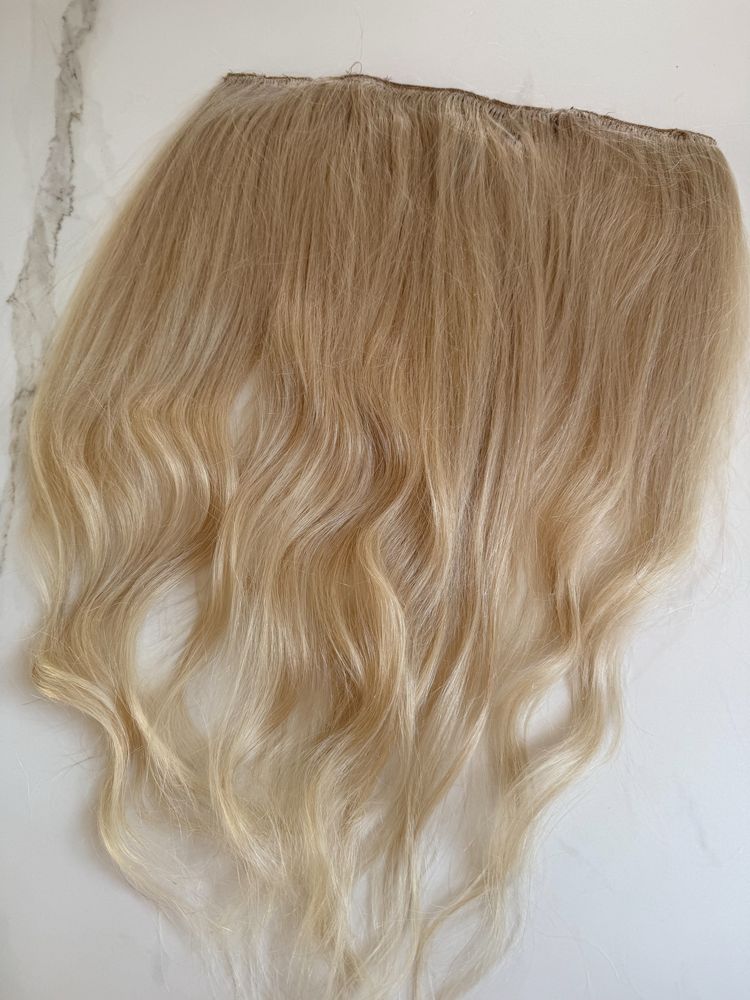 Włosy na taśmie clip in ze spinkami jasny blond