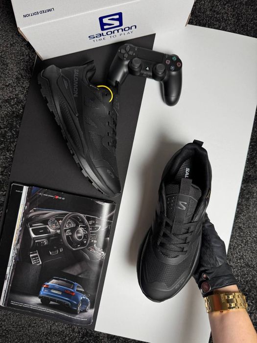 Чоловічі кросівки саломон Salomon Elixir Activ GTX All Black [41-46]