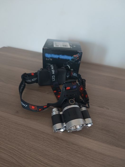 Latarka czołowa, na głowę, led, czołówka, mocna