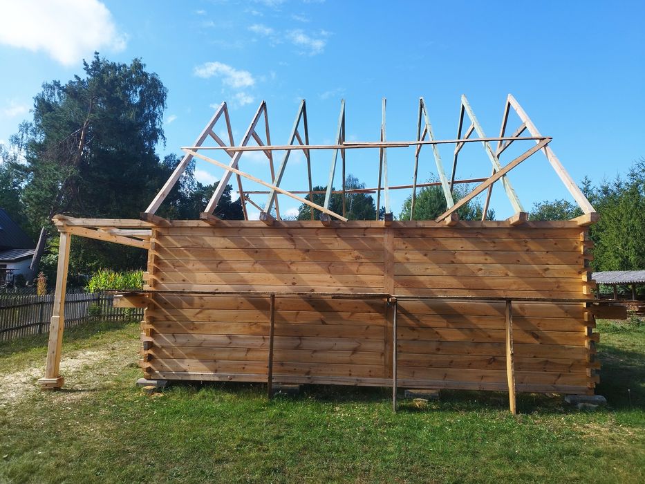 Dom drewniany z bala bali bez pozwolenia na zgłoszenie 7x7 całoroczny