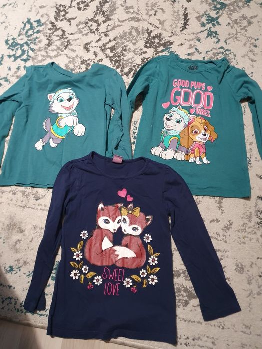 Zestaw koszulek psi patrol na długi rękaw 110 + gratis