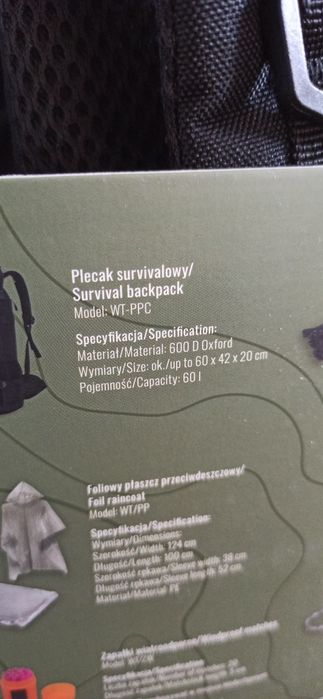Plecak przetrwania surwiwalowy Wild Trek 60L