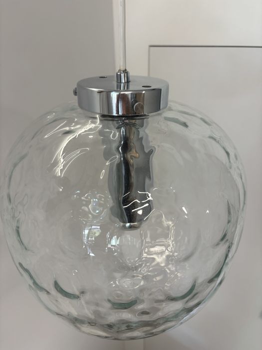 Wisząca Szklana Lampa Kula Bubble Glashütte Limburg Space Age Modern