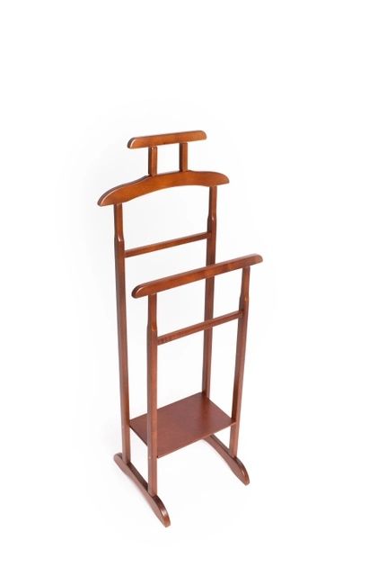 Вішалка - плечики підлогова подвійна з полицею з натурального дерева