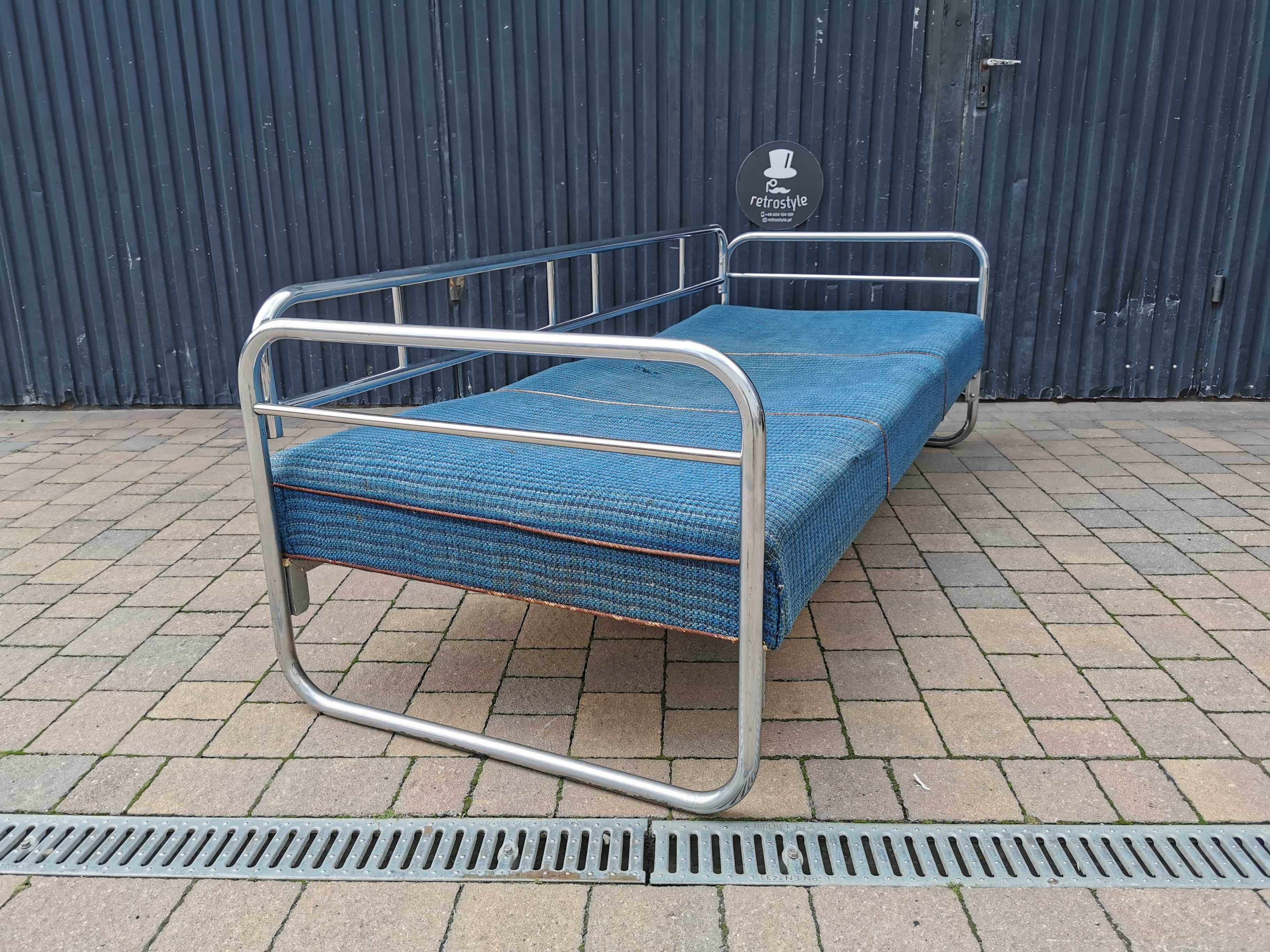 Sofa chrom proj. Robert Slezak/ KOVONA Czechosłowacja '30, Bauhaus