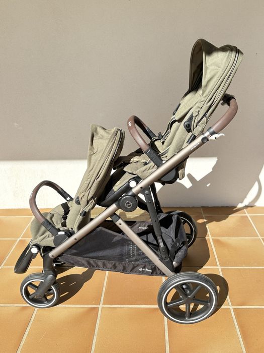 Carrinho duplo gemeos CYBEX  Gazelle S + Cesto: Como novo!