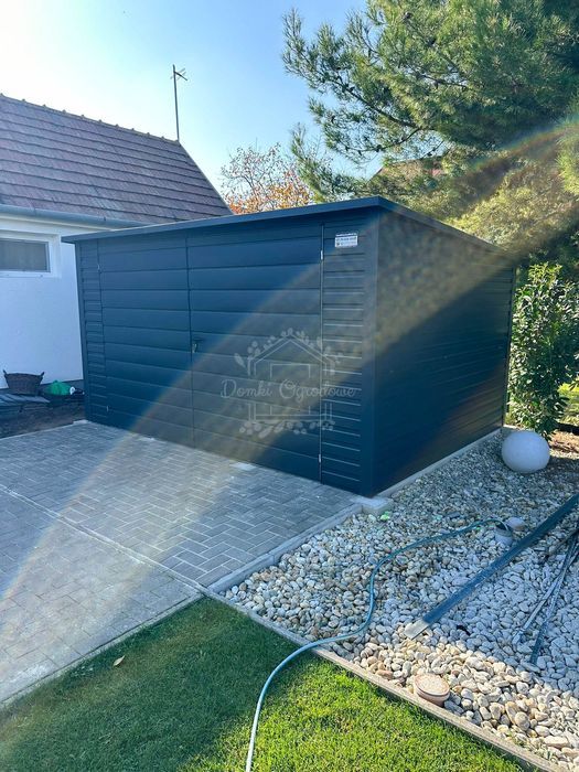Schowek Domek ogrodowy 4x3m  Brama dwuskrzydłowa antracyt  ID782