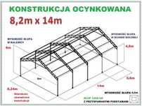 Nowa KONSTRUKCJA WIATA OCYNKOWANA 8x14 Garaż Magazyn Hala Rolna