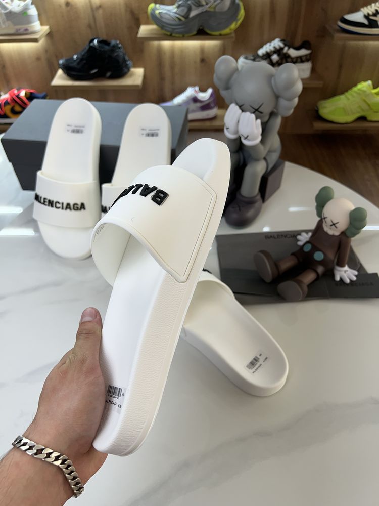 Тапочки Сланці BALENCIAGA White Logo