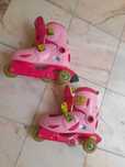 Patins +saco transporte+ protecções + capacetes - tam 34- 36 ajustável