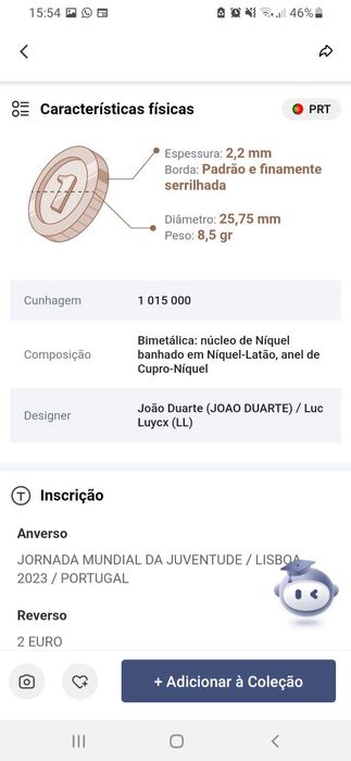 Moeda 2 journada da juventude 2023