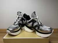 MK Michael Kors sneakersy triple s srebrne metaliczne sportowe wysokie