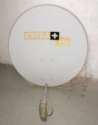 antena satelitarna z konwerterem, talerz 80 cm. + kilka metrów kabla