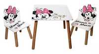 Myszka Minnie Disney Stolik Stół drewniany dla dzieci 2 krzesła