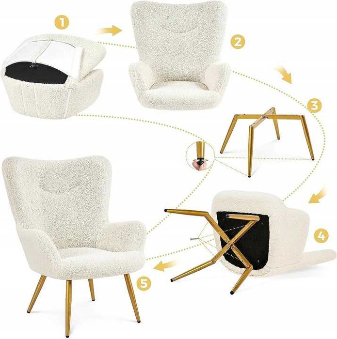 FOTEL uszak PODNÓŻEK biały polar GLAMOUR duży wybór OUTLET