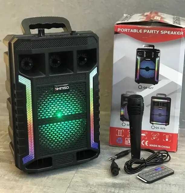 Мp3 Bluetooth колонка валіза,Kimiso QS-627з караоке, з світломузкою