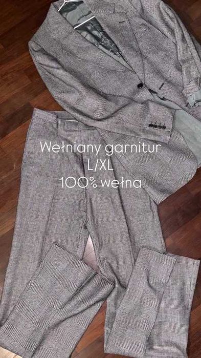 Komplet garniturowy wełniany męski