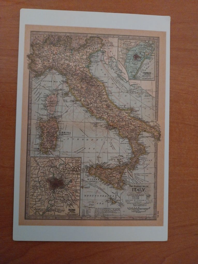 Retro widokówka "Stara mapa Włoch"
