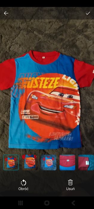 Koszulka chłopięca z nadrukiem Zygzaka McQueena z filmu "Auta".