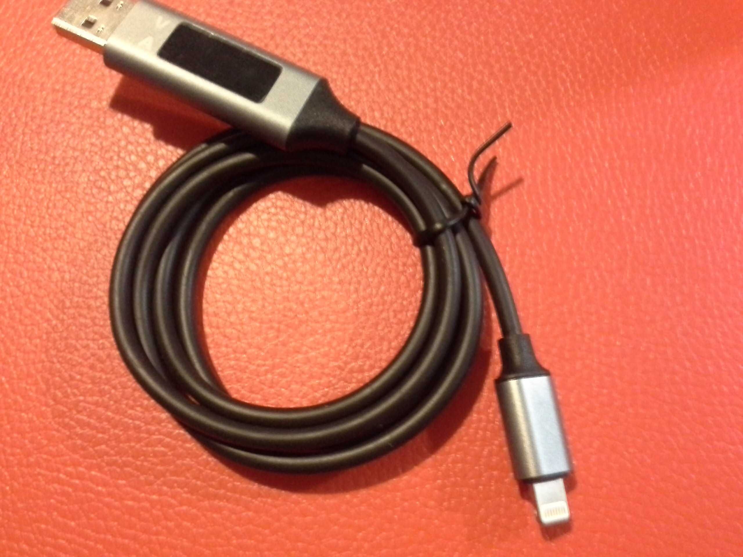USB-кабель для iPhone с цифровым вольтметром и амперметром
