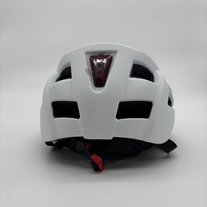 Kask rowerowy z lampką LED Biały Rozmiar S