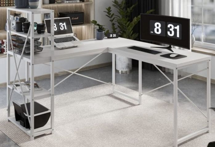 Biurko biale narożne