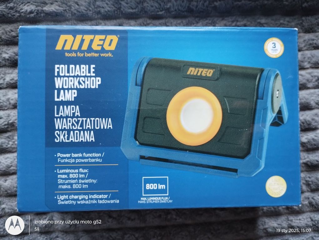 Lampka warsztatowa latarka z magnesem powerbank