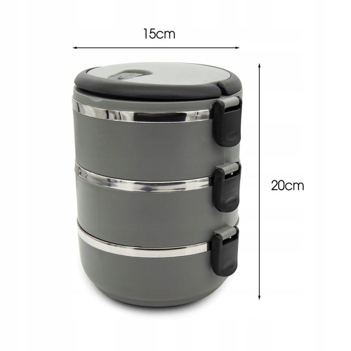 menażka obiadowa pojemnik termiczny trojak stal nierdzewna 3x400ml. /