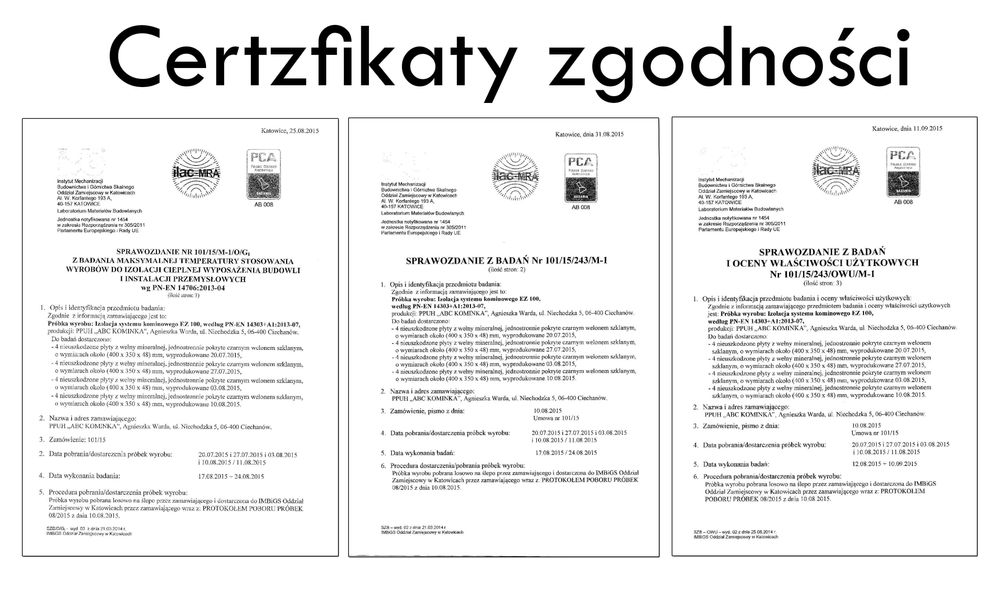 Komin systemowy ceramiczny - wysokość 5m Kw Fi 180/200 Uniwersal