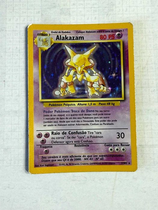 Alakazam Holo 1/102 Raro Carta Original Pokémon TCG - Base Set - PT