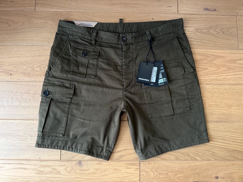 Dsquared2 Męskie Szorty MIlitarne Sexy Cargo Zielone 54