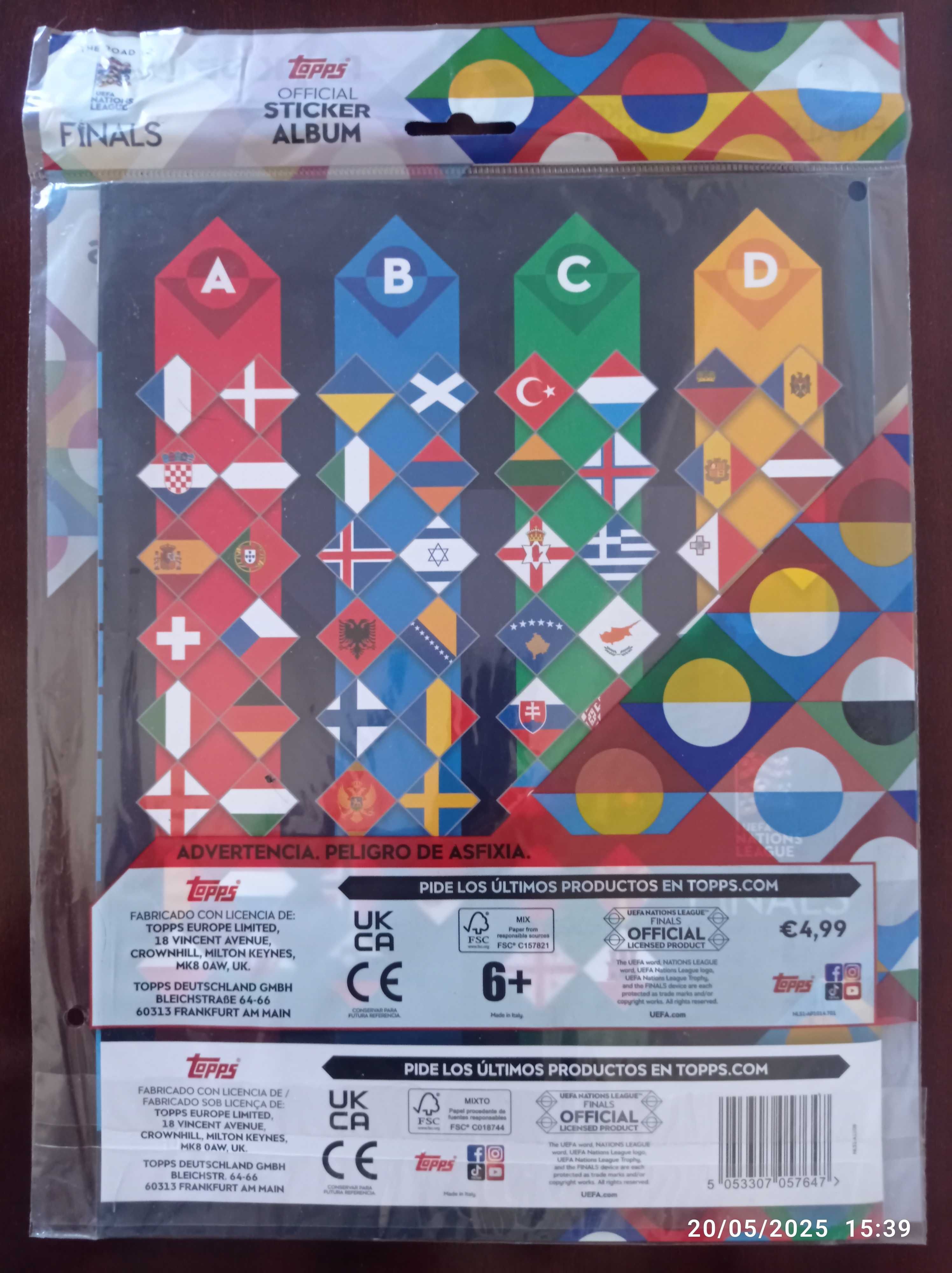 Starter Pack UEFA NATIONS LEAGUE - Album + 3 saquetas (30 cromos) NOVO