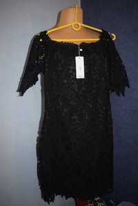 M & S Fashion Piękna sukienka nowa czarna haft rihalieu_40