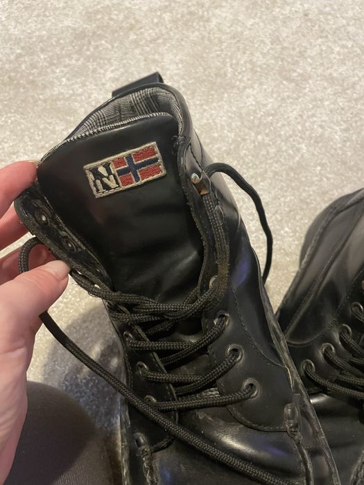 Napapijri buty meskie trzewiki czarne skorzane