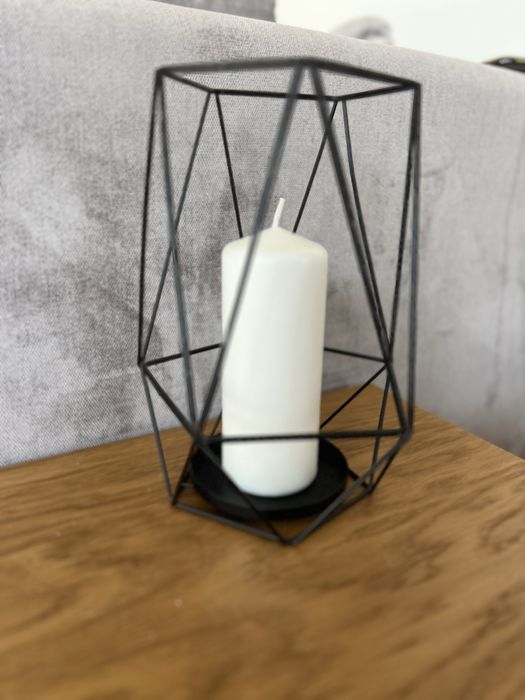 Świecznik metalowy czarny ozdoba dekoracyjna Home&You