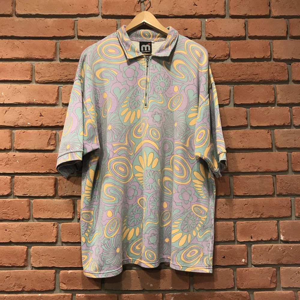 Koszulka bluza vintage kolorowa pastelowa wzorzysta we wzory retro